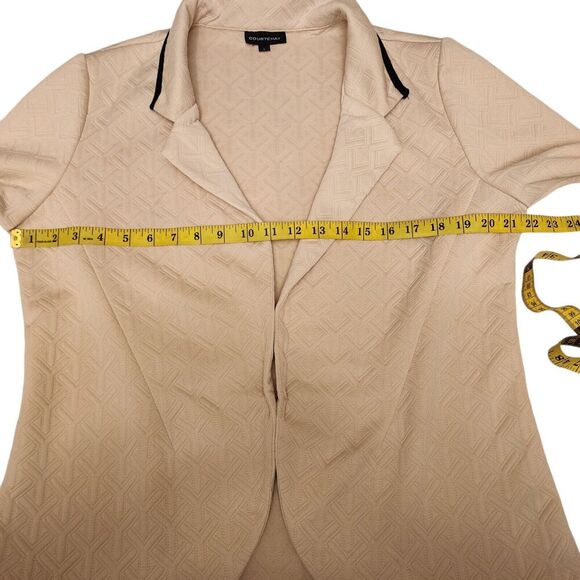 Courtenay Cream Quilted Blazer 3/4 Length Sleeve Sz L - Picture 7 of 11